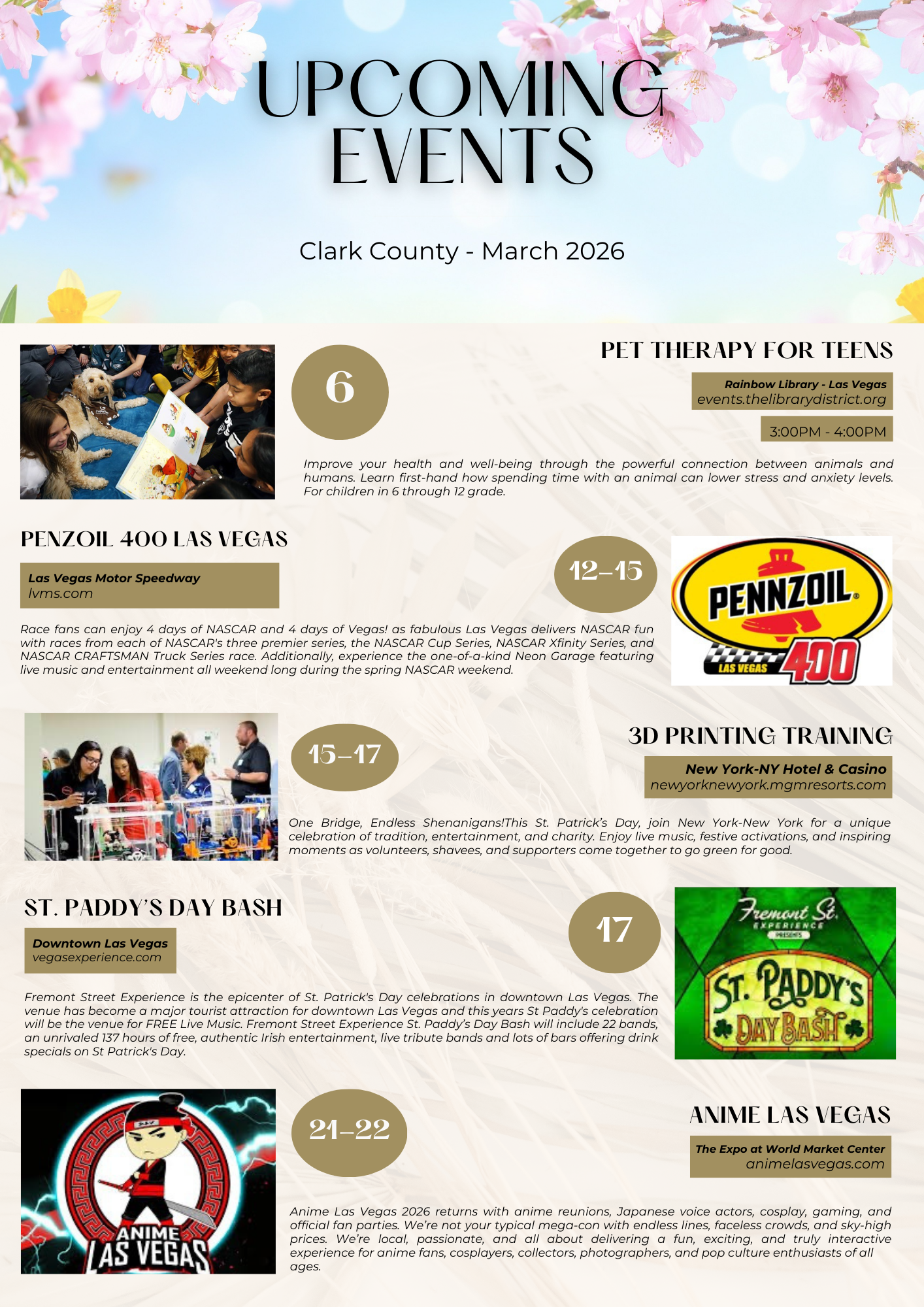 Clark County Events - March 26